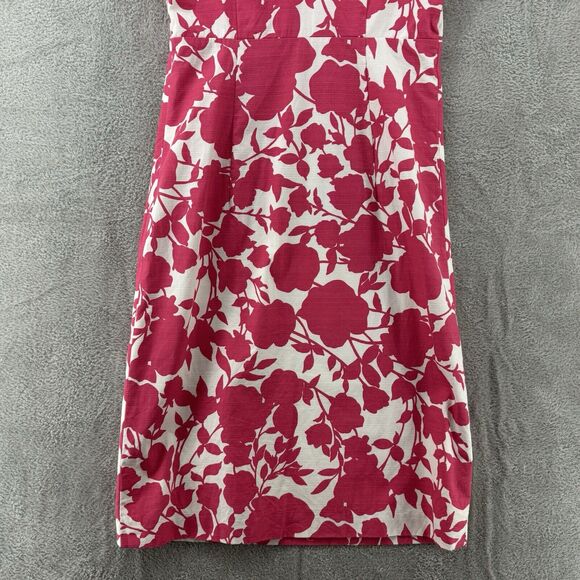 Boden Dress 4R Floral Pink Sheath V-Neck Sleeveless Midi Preppy Beach Resort - Picture 8 of 16